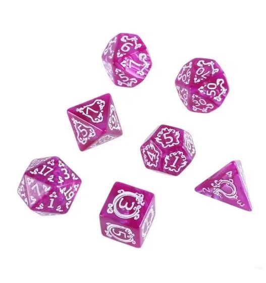 Set de 7 dés gravés pour jeu de plateau