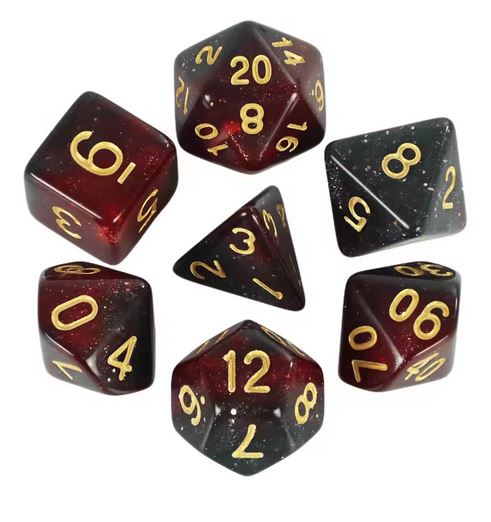 Set de 7 dés " Nuit de sang" pour jeu de plateau