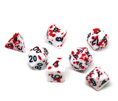 Set de 7 dés "Sanglants" pour jeu de plateau
